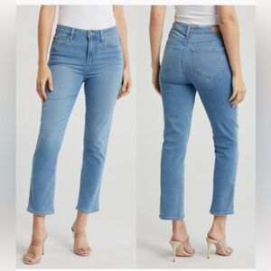 PAIGE Hoxton Slim Crop Ankle Blue Jeans, size 25